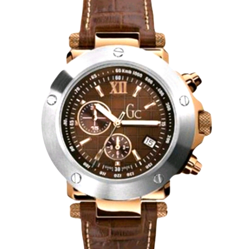 GC Guess Collection Men's Brown Leather Watch